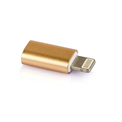 Adaptador Micro Usb Para Iphone 5, 6, 7, 8 Lightning Dourado Dourado