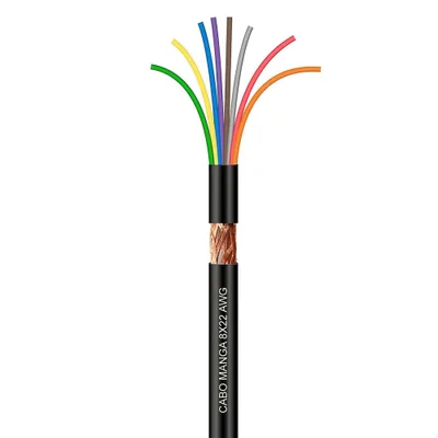 Cabo Manga 8x22 Awg Com Blindagem Preto 5 Metros