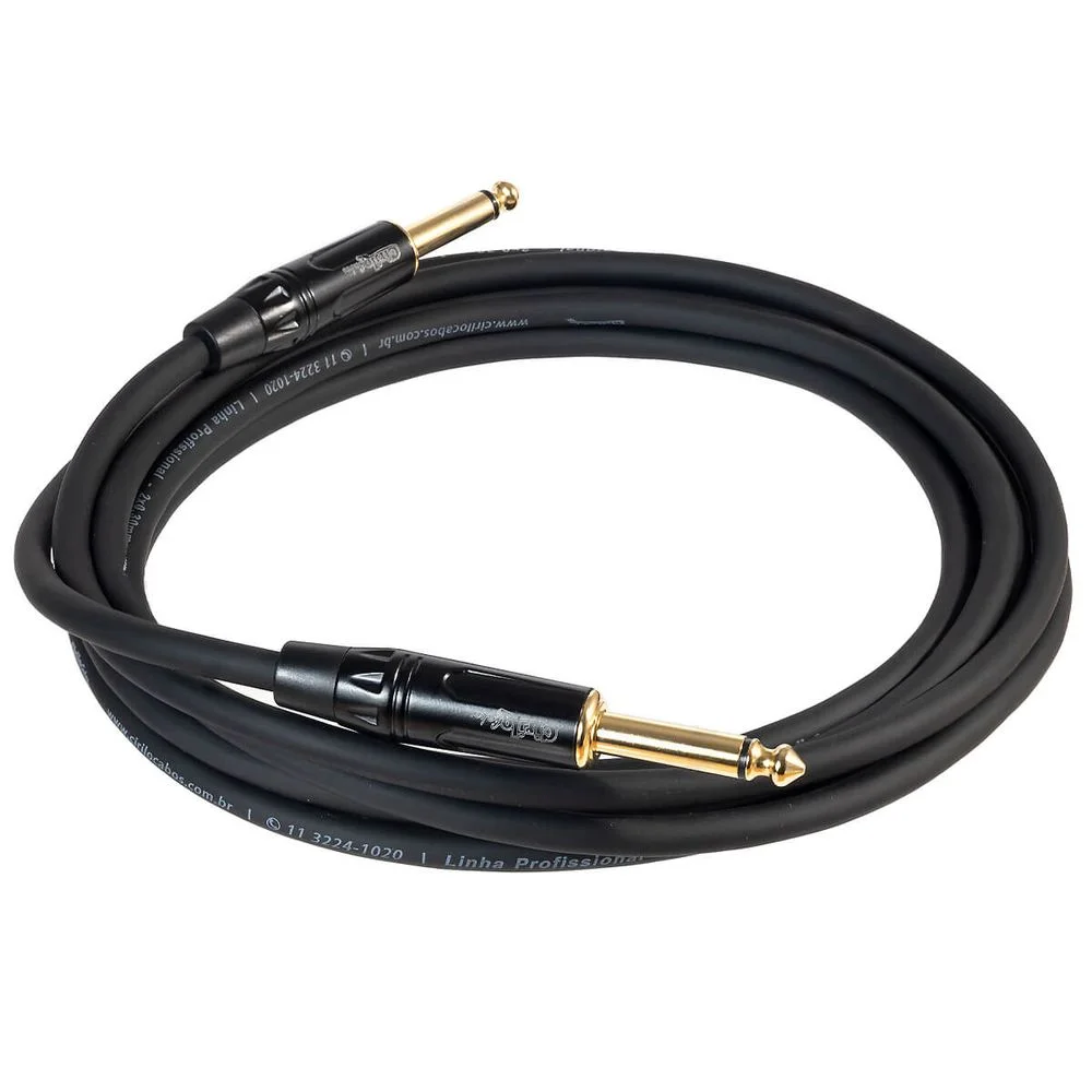 Imagem 2 de 3 do produto Cabo P10 Para P10 Mono Profissional Preto 5 Metros Preto 5 Mt