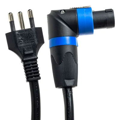 Cabo De Força Ac Powercon 20a 3x2,50mm Plug 90 Graus 8 Mt 8 Mt