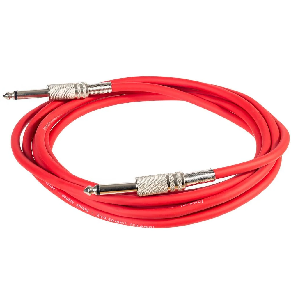 Imagem 2 de 3 do produto Cabo P10 Para P10 Mono
 Vermelho 5 Metros Vermelho 5 Mt