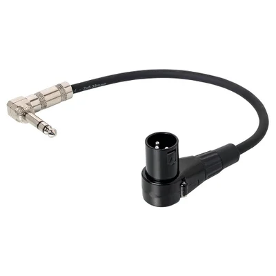 Cabo Adaptador Xlr Macho 90º Graus Para P10 Macho 90º Graus  Mono 80 Cm