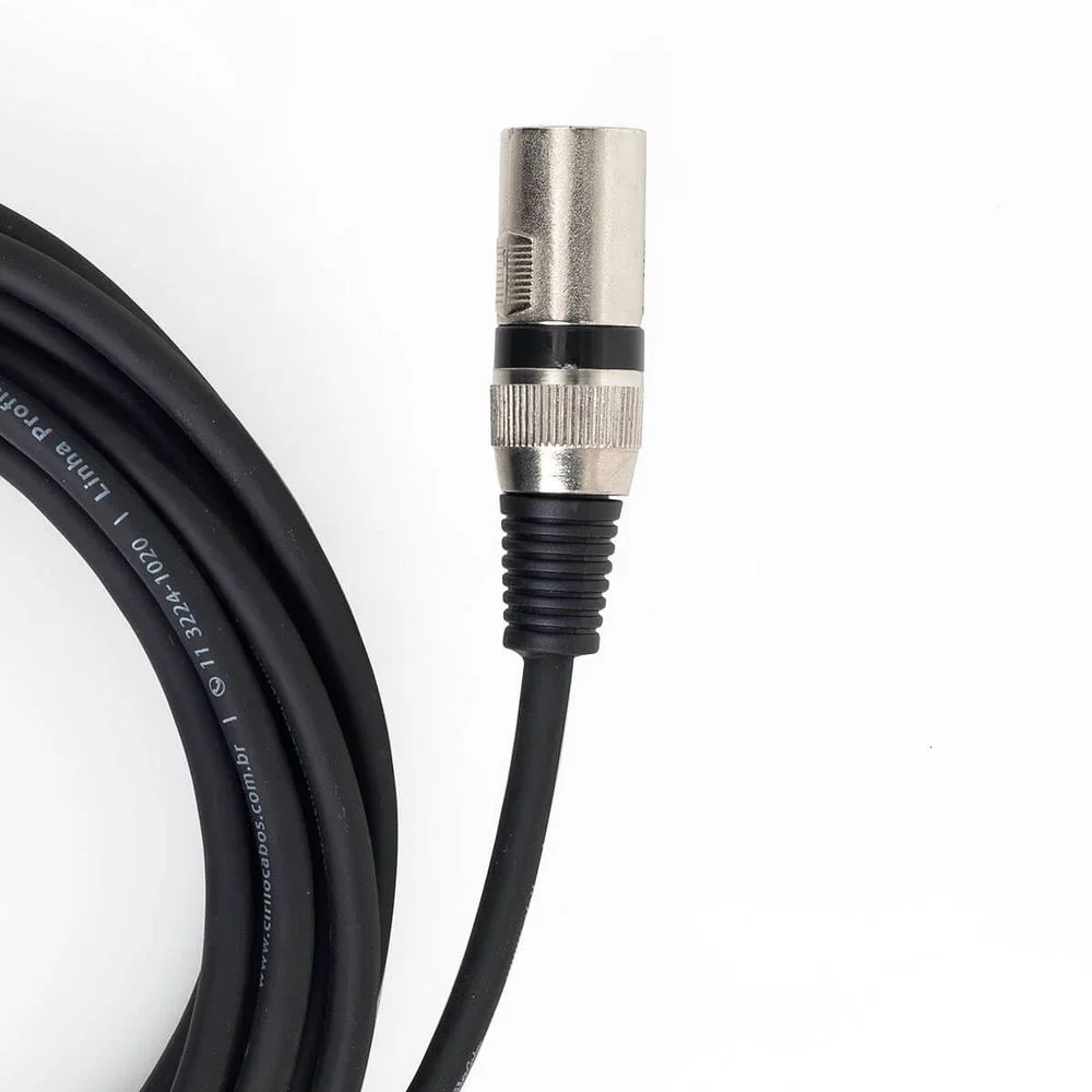 Imagem 2 de 4 do produto Cabo Adaptador Xlr Macho 90º Graus Para P10 Macho 90º Graus  Mono 8 Metros Mono 8 Mt