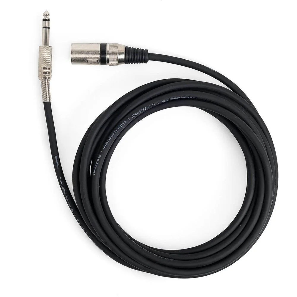 Imagem 3 de 4 do produto Cabo Adaptador Xlr Macho 90º Graus Para P10 Macho 90º Graus  Mono 8 Metros Mono 8 Mt