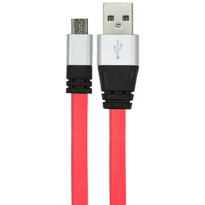 Cabo Micro Usb Flat Celular De Silicone Carregador E Dados Rosa Rosa
