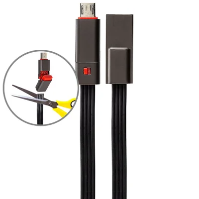 Cabo Micro Usb, Flat, Silicone - Ponta Reparável 1 Mt