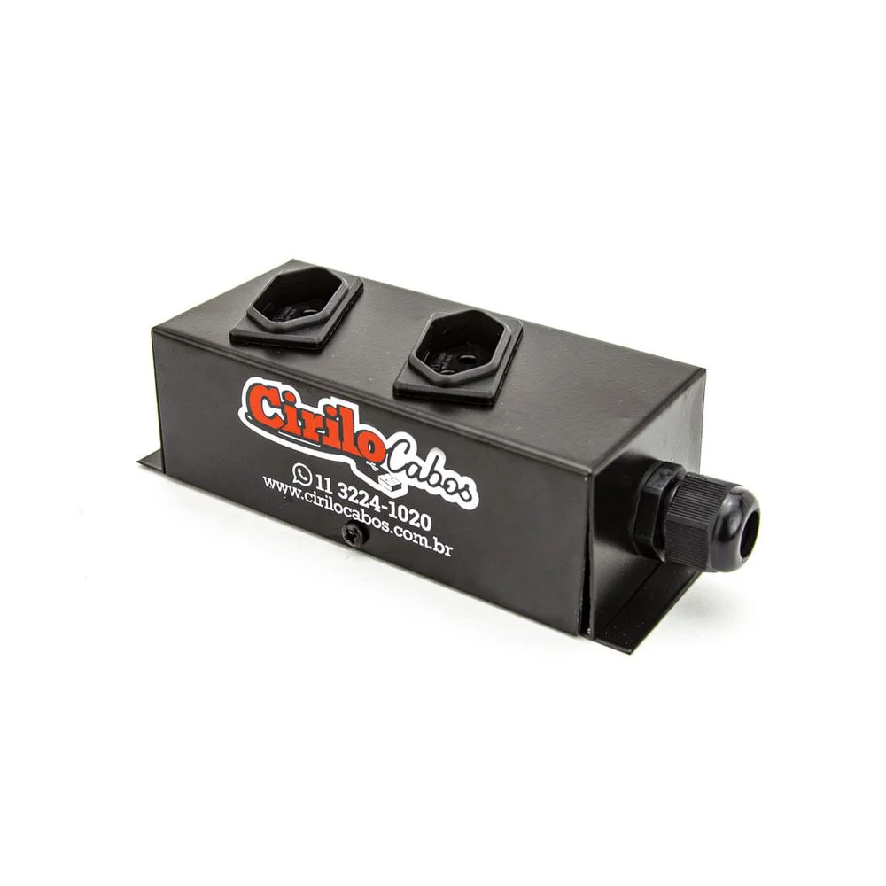 Imagem 3 de 4 do produto Régua Elétrica Para Extensão Com 2 Tomadas - 10/20a - Reforçada Preto