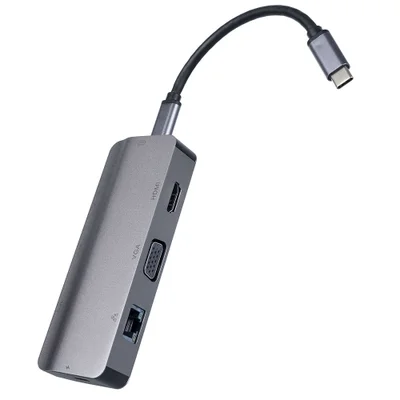 Hub Adaptador Usb-c Com Multiportas Slim Macbook E Ethernet