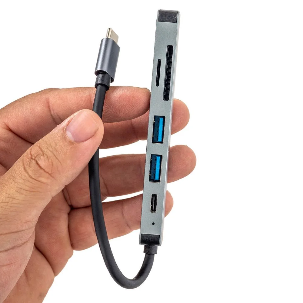 Imagem 3 de 5 do produto Hub Usb 6 Em 1 - HDMI, Usb-c, Usb 3.0, Cartão Sd, Micro Sd
