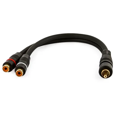Cabo Y - 1 Rca Macho Para 2 Rca Fêmea