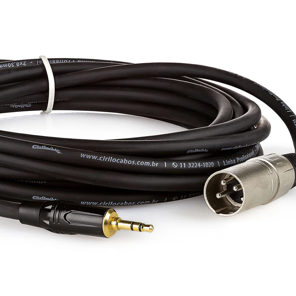 Imagem 2 de 2 do produto Cabo Profissional P10 Mono Para P2 Estéreo - Cirilo Cabos 8 Mt 8 Mt