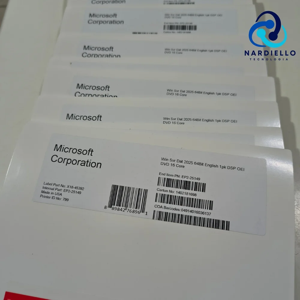 Imagem 3 de 5 do produto Windows Server 2025 Datacenter 16 Core - Licença COEM  - Licença Mídia física 64bits (Produto Físico)
