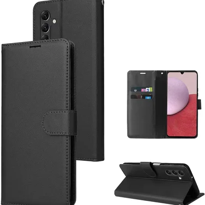 Capa Carteira Com Flip Preta Para Samsung Galaxy A04s