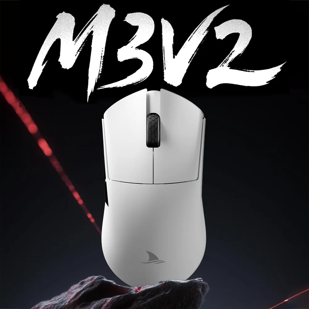 Imagem 3 de 5 do produto Mouse Gamer Sem Fio Darmoshark M3v2 8000hz, Tri-mode, 26.000 Dpi, Sensor Óptico Paw3395, 58g – Branco
