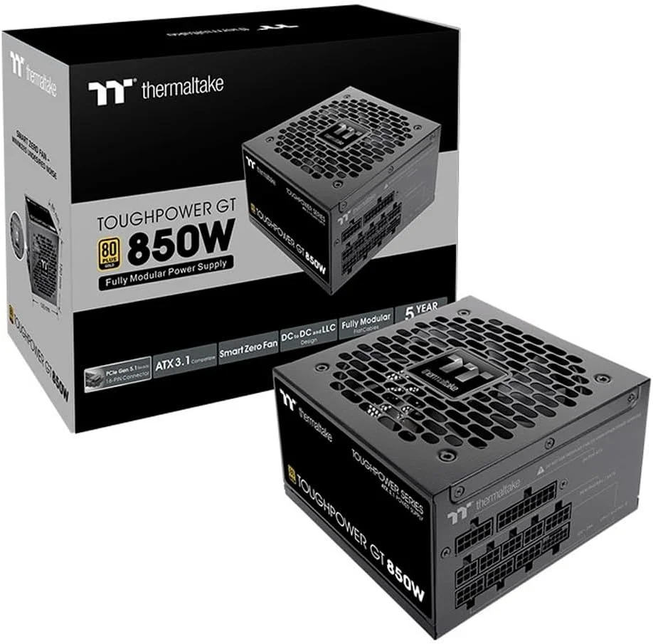 Fonte 850w Thermaltake Toughpower Gt Atx 3.1 PCie 5.1 80 Plus Dourado Full Modular Ps-tpt-0850fnfagb-3