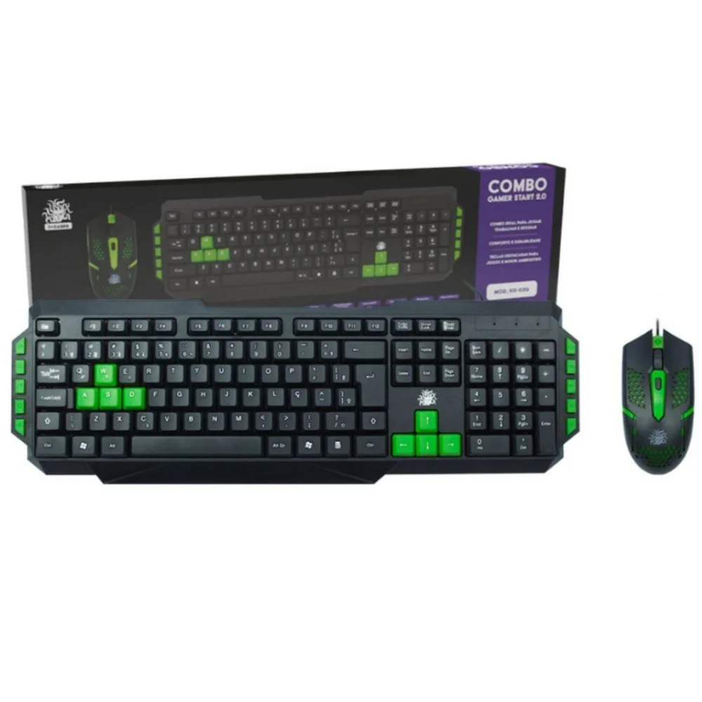 Imagem 2 de 5 do produto Kit Teclado E Mouse C/ Fio Mouse Pad Gamer Kit 5+ Start 2.0
