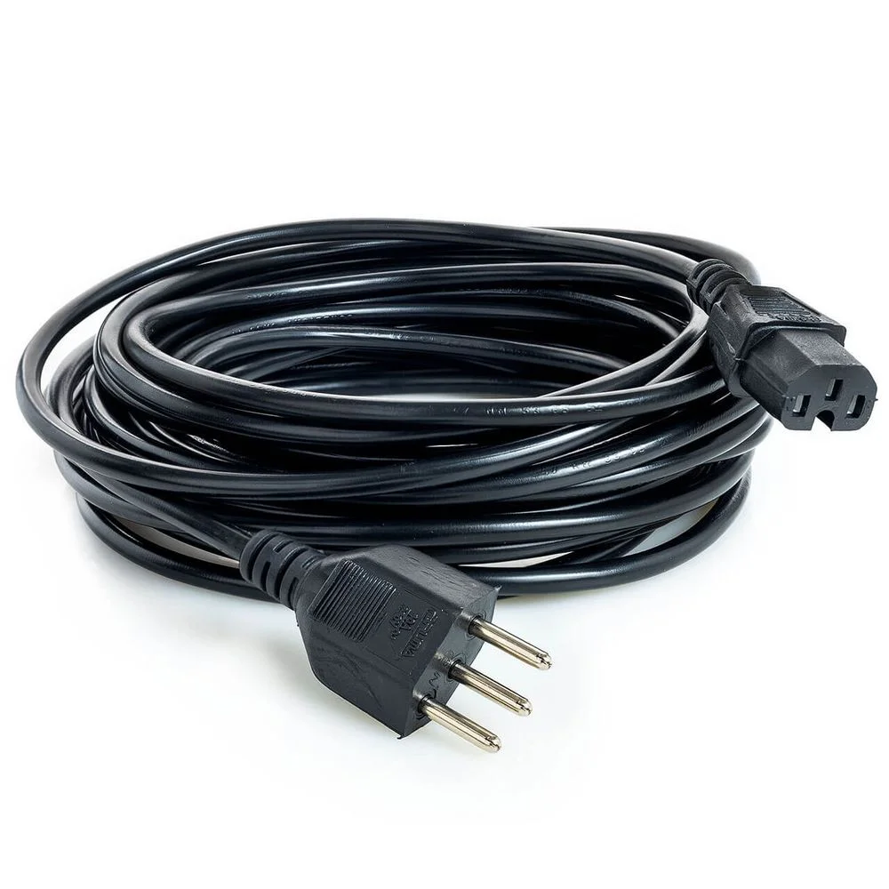 Imagem 2 de 3 do produto Cabo De Força Novo Padrão 10a Tripolar Iec C15 10 Mt 10 Mt