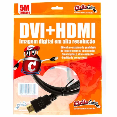 Cabo Dvi Para HDMI, 5 Metros - Cirilo Cabos