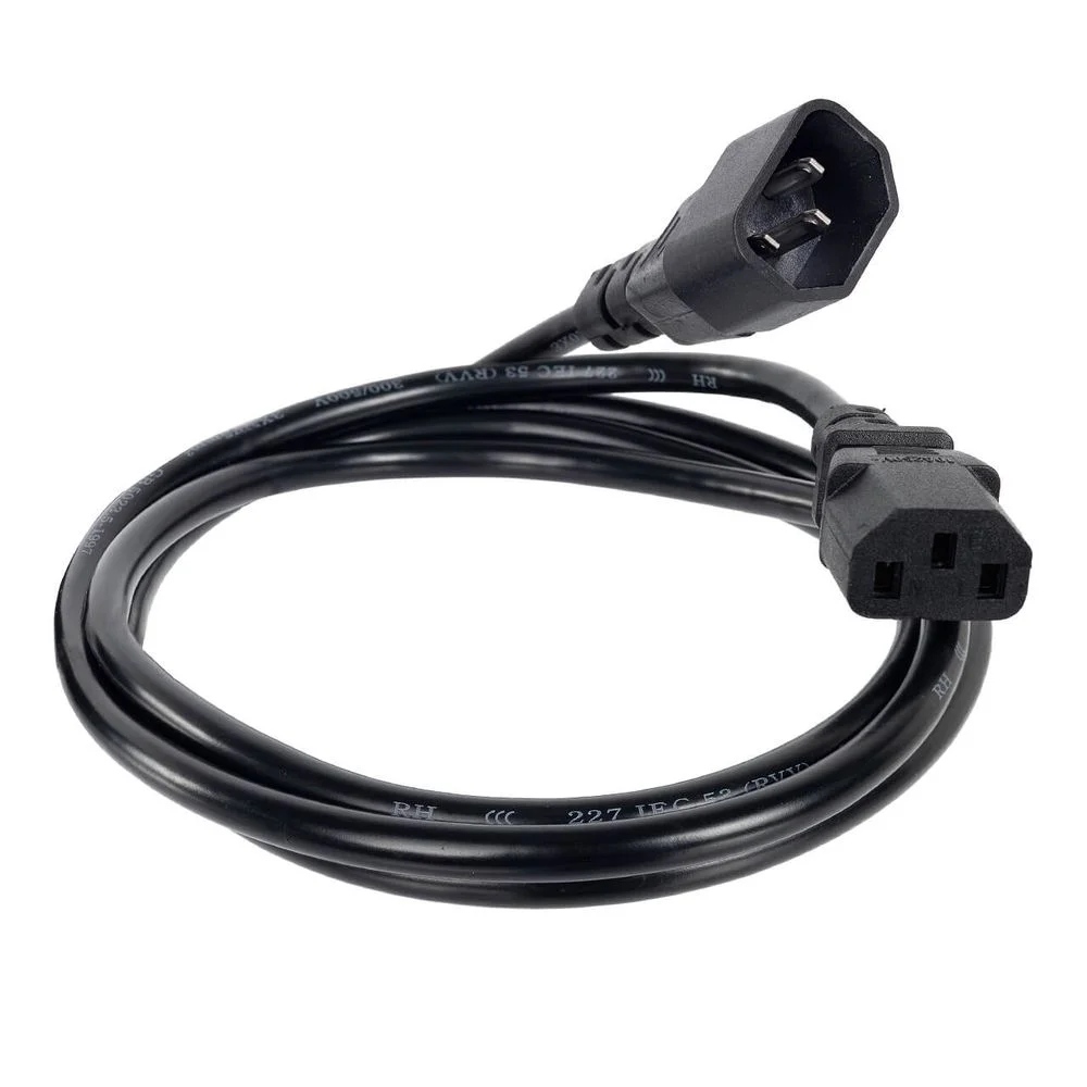 Imagem 4 de 5 do produto Extensão Cabo De Força Iec C13 Macho E Iec C14 Fêmea 3 Metros 3 Mt
