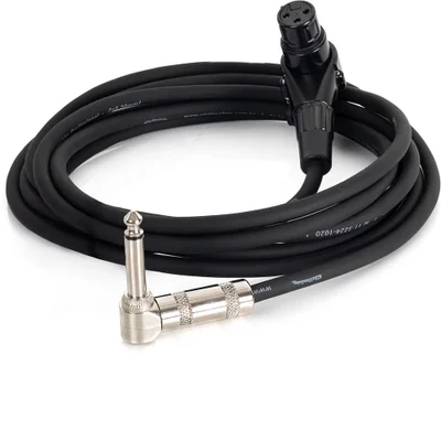 Cabo Adaptador Xlr Fêmea 90º Para P10 Macho 90ºmono 8 Metros Mono 8 Mt