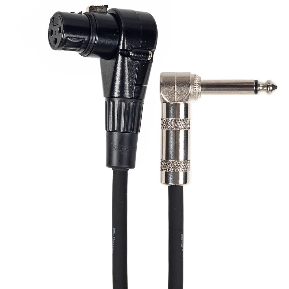 Imagem 3 de 4 do produto Cabo Adaptador Xlr Fêmea 90º Para P10 Macho 90ºmono 8 Metros Mono 8 Mt