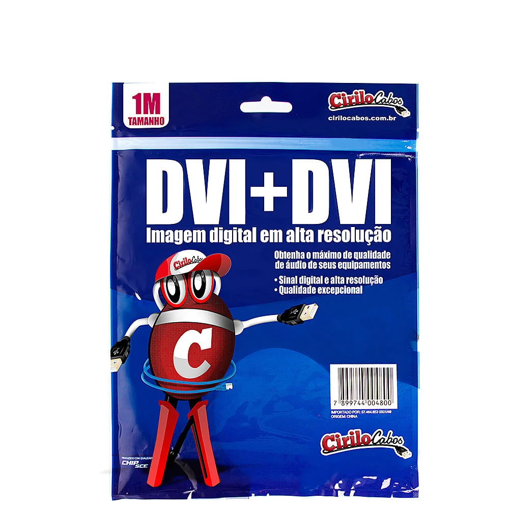 Imagem 3 de 3 do produto Cabo Dvi Para Dvi, 1 Metro - Cirilo Cabos