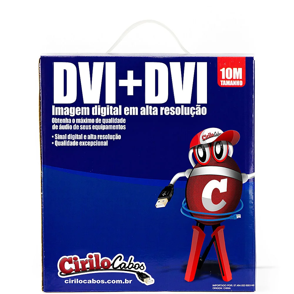 Imagem 3 de 3 do produto Cabo Dvi Para Dvi, 10 Metros - Cirilo Cabos
