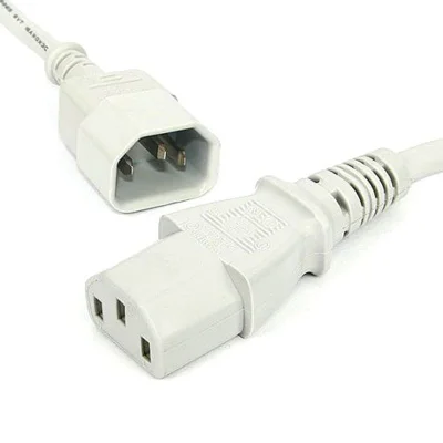 Extensão Cabo De Força Branco C13 Para C14 3 Metros 3 Mt
