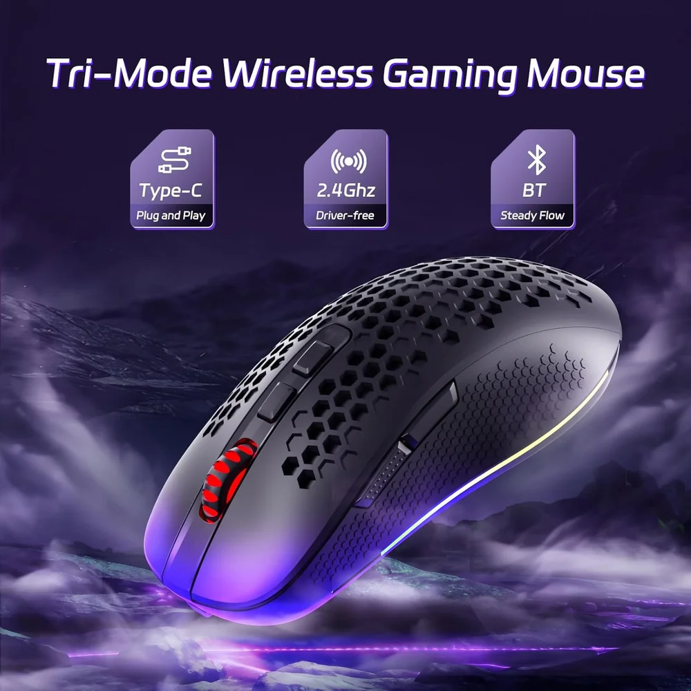 Mouse Gamer Redragon Hana Sem Fio RGB Preto Sensor 7200 Dpi Mouse Gamer Redragon Hana Sem Fio RGB Preto Sensor 7200 Dpi