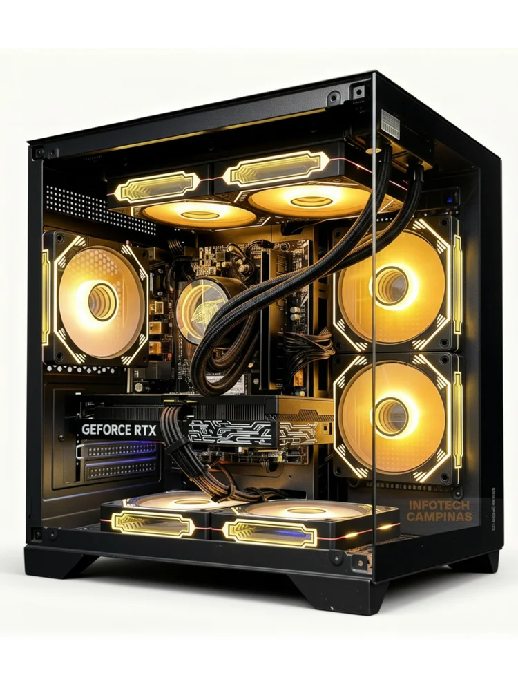 PC Gamer Aquário Preto | Ryzen 7 5700x | RTX 5060 8GB | 16gb Ram | SSD 1TB | Water Cooler 240mm | WINDOWS 11 Pro