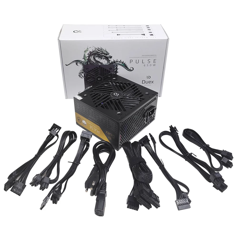 Imagem 3 de 5 do produto Fonte Atx 2.52 650w 80 Plus Bronze Pulse Pro Duex Dxfopro650wbfse+ Full Modular Preto