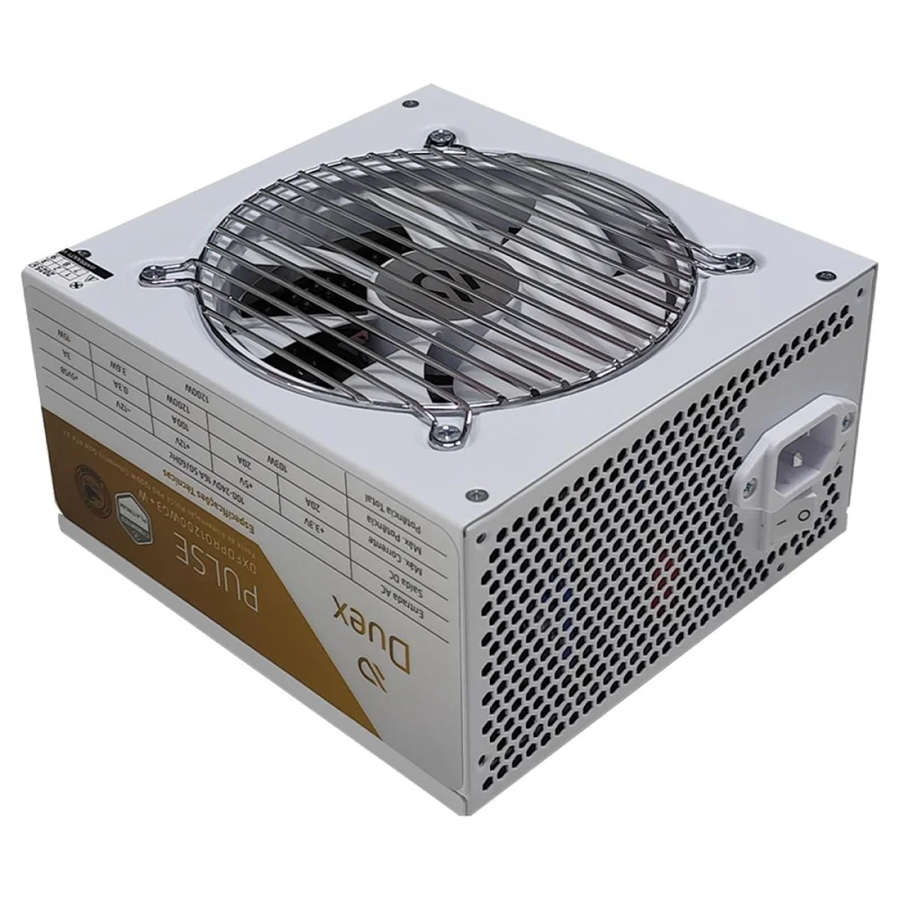 Fonte Duex Pulse Pro White, 1200w, Cybenetics Platinum, Teclab, Atx 3.1, PCi-e 5.1, Pfc Ativo, Full Modular, Dxfopro1200wg3w