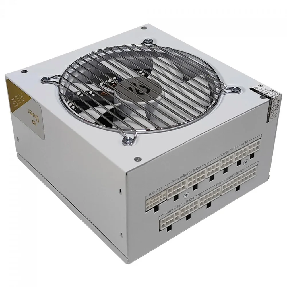 Imagem 3 de 5 do produto Fonte Duex Pulse Pro White, 1200w, Cybenetics Platinum, Teclab, Atx 3.1, PCi-e 5.1, Pfc Ativo, Full Modular, Dxfopro1200wg3w