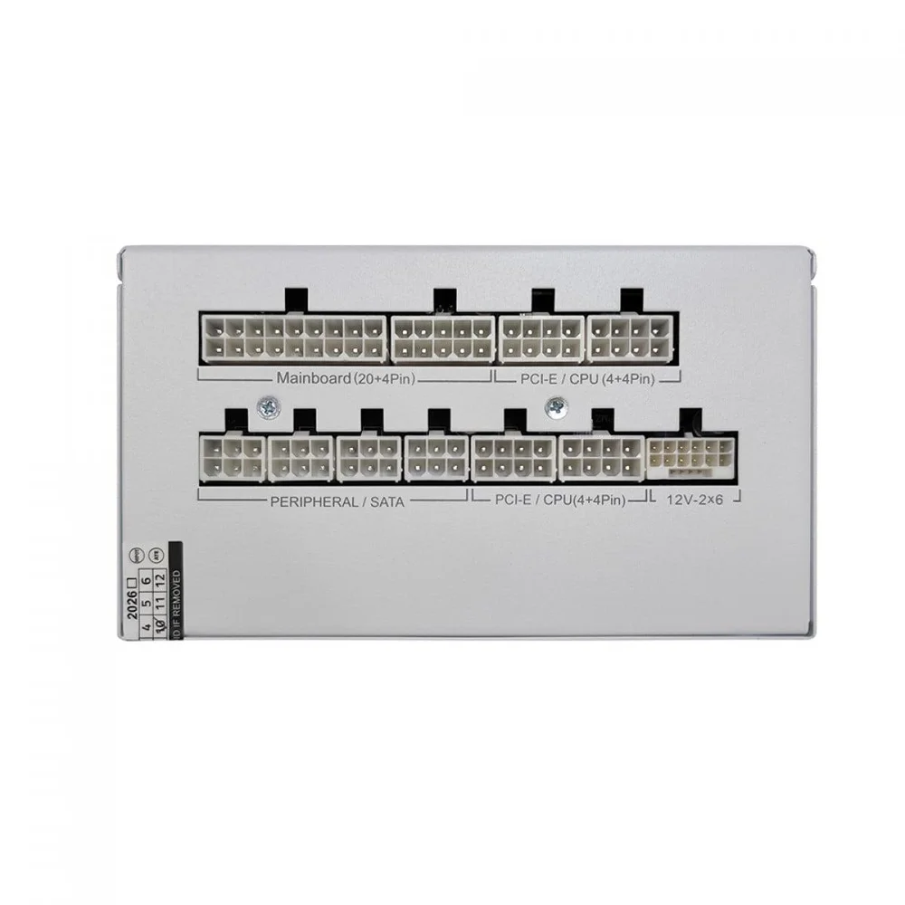Imagem 4 de 5 do produto Fonte Duex Pulse Pro White, 1200w, Cybenetics Platinum, Teclab, Atx 3.1, PCi-e 5.1, Pfc Ativo, Full Modular, Dxfopro1200wg3w