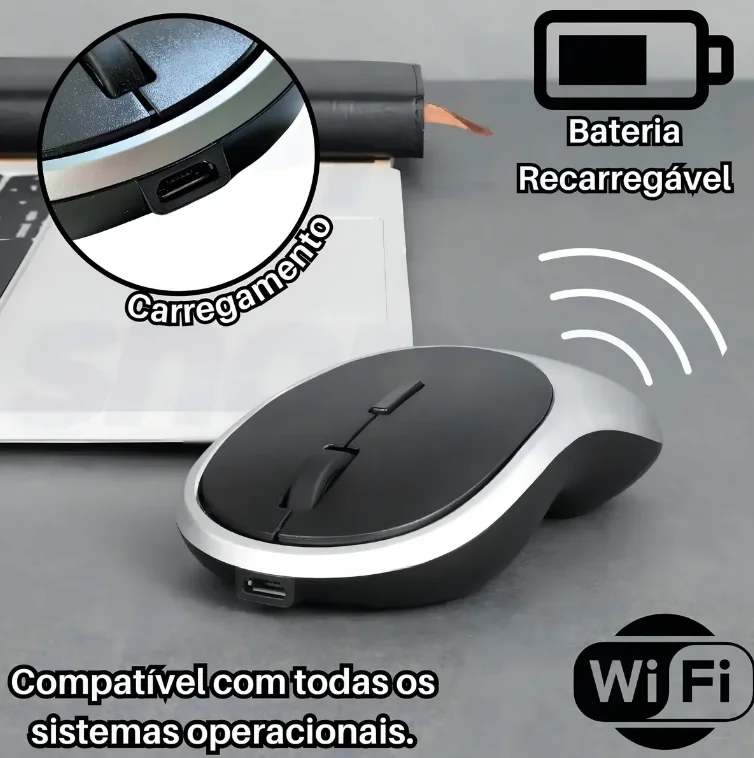 Imagem 3 de 5 do produto Mouse Sem Fio Recarregável Philips 400 Series Spk7413 Silver