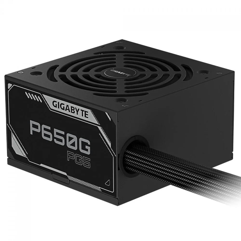 Fonte Gigabyte Gp-p650g Pg5, 650w, 80 Plus Gold, Pfc Ativo, PCie 5.1, Atx 3.1, Preta