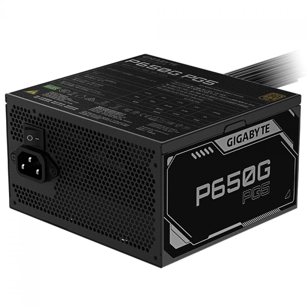 Imagem 4 de 5 do produto Fonte Gigabyte Gp-p650g Pg5, 650w, 80 Plus Gold, Pfc Ativo, PCie 5.1, Atx 3.1, Preta