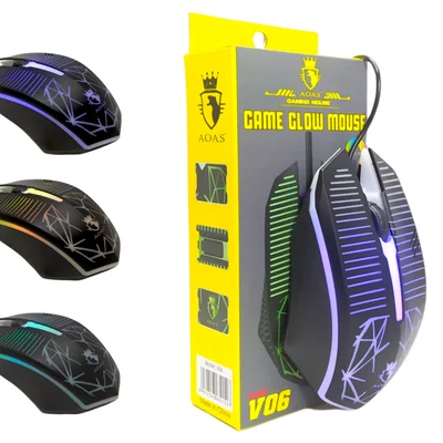 Mouse Gamer Glow RGB Usb LED PC Notebook Oas-v06