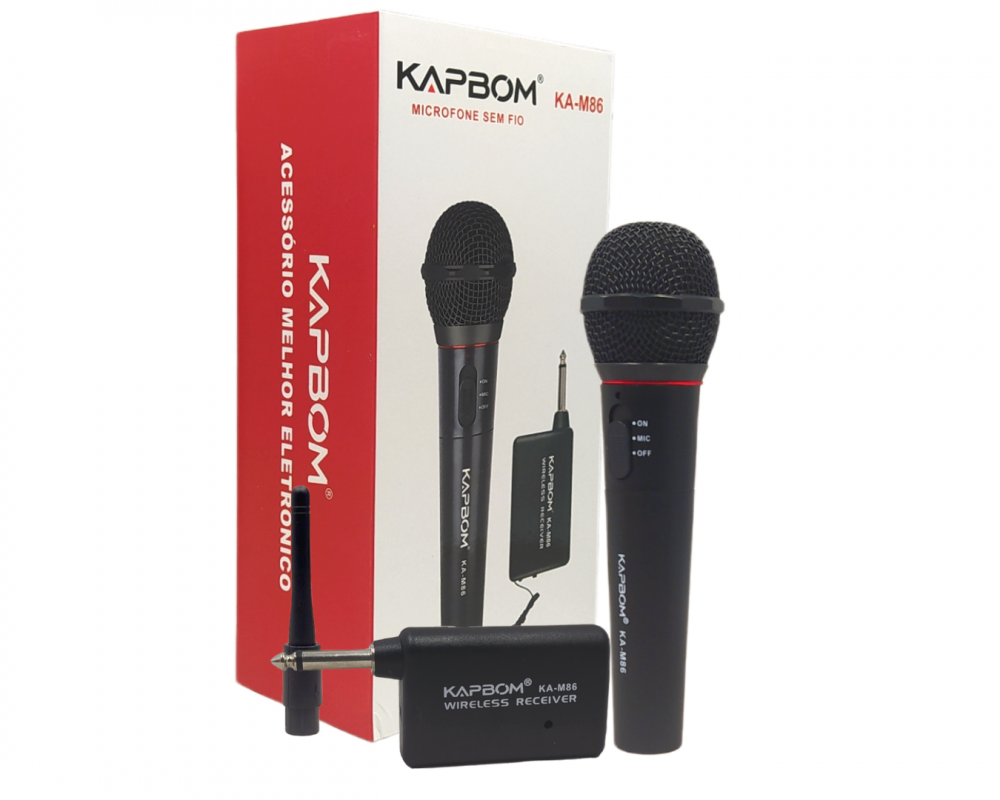 Microfone Sem Fio Wireless Profissional Kapbom Ka-m86