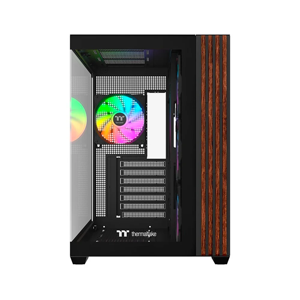 Imagem 2 de 5 do produto Gabinete Gamer Thermaltake View 380 Wood Style Mid Tower Atx Com 4 Fans ARGB Preto