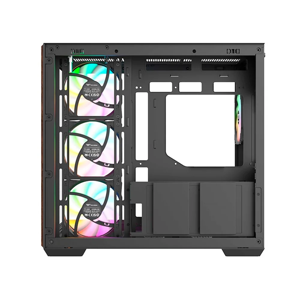 Imagem 4 de 5 do produto Gabinete Gamer Thermaltake View 380 Wood Style Mid Tower Atx Com 4 Fans ARGB Preto