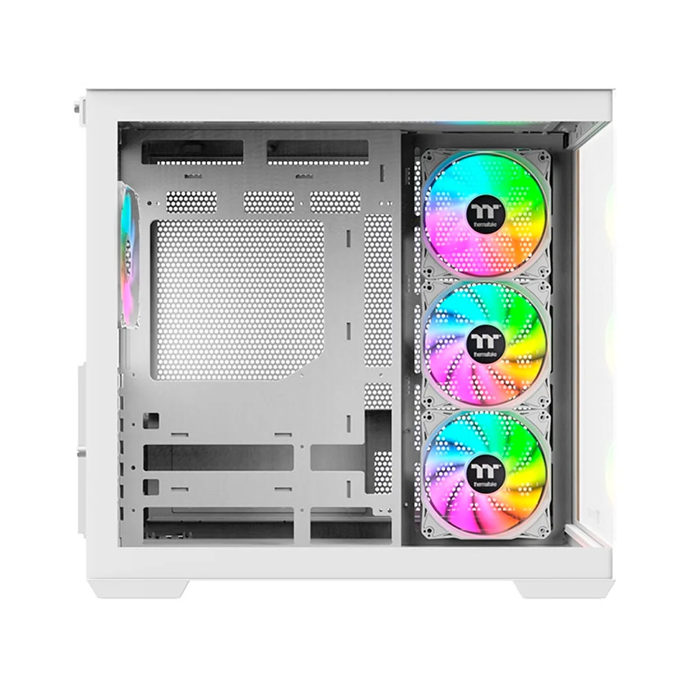 Imagem 2 de 5 do produto Gabinete Gamer Thermaltake View 380 Wood Style Mid Tower Atx Com 4 Fans ARGB Branco