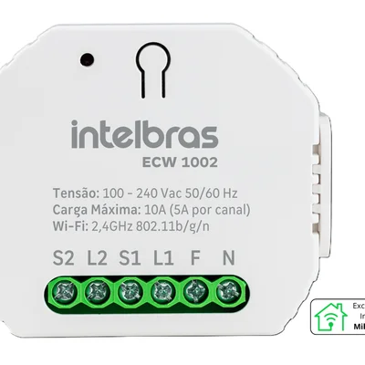 Minicontrolador Inteligente Wi-fi 2 Canais Ecw 1002 Intelbras