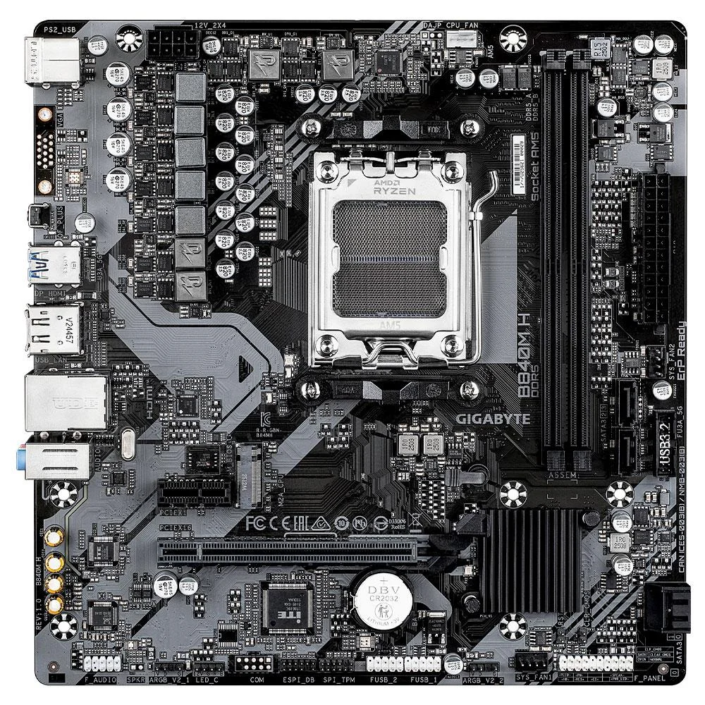 Placa Mãe Gigabyte B840m H 1.0 Ddr5 Am5 Placa Mãe Gigabyte B840m H 1.0 Ddr5 Am5
