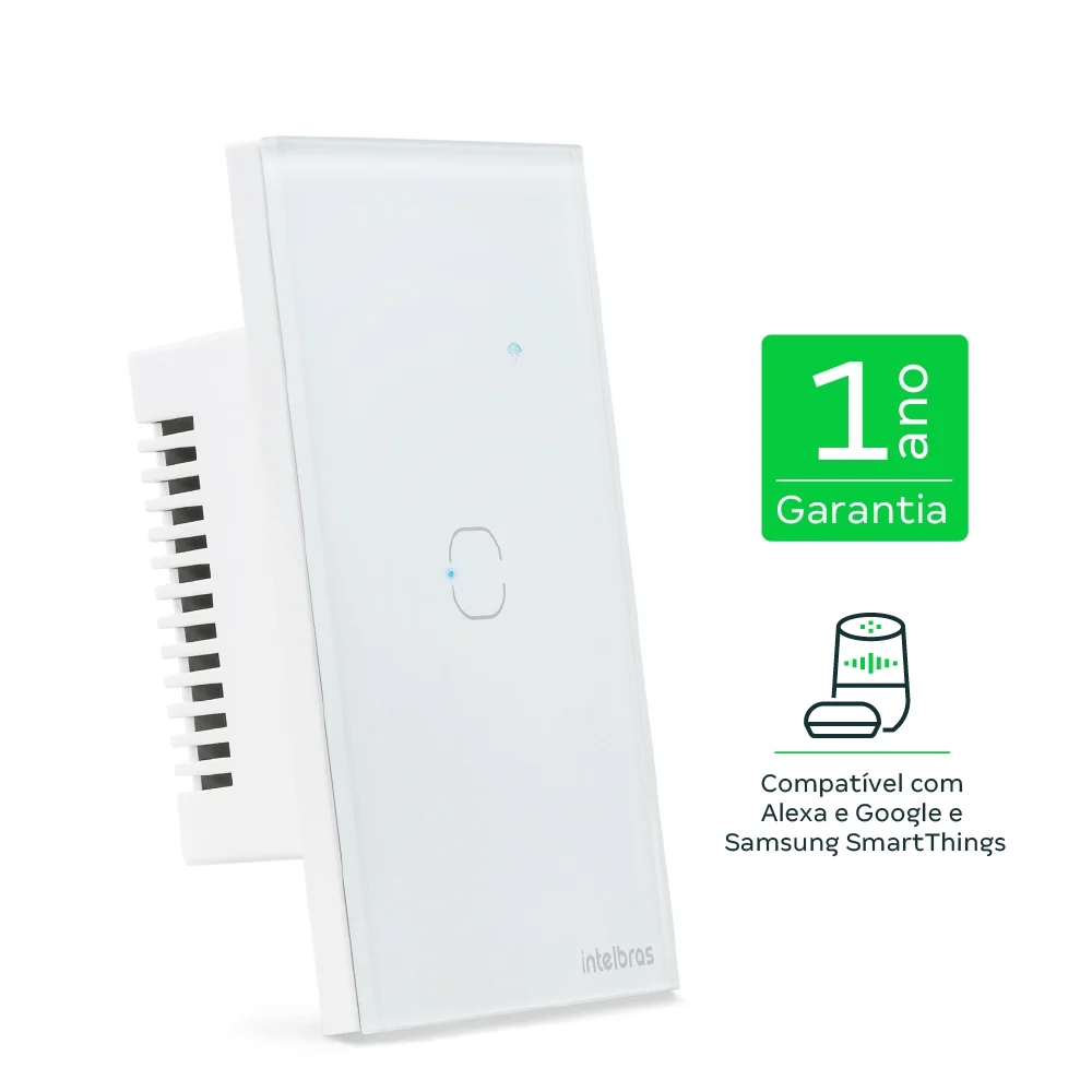 Imagem 4 de 5 do produto Interruptor Inteligente Wi-fi Touch 1 Tecla Branco Eiw 1001 Intelbras