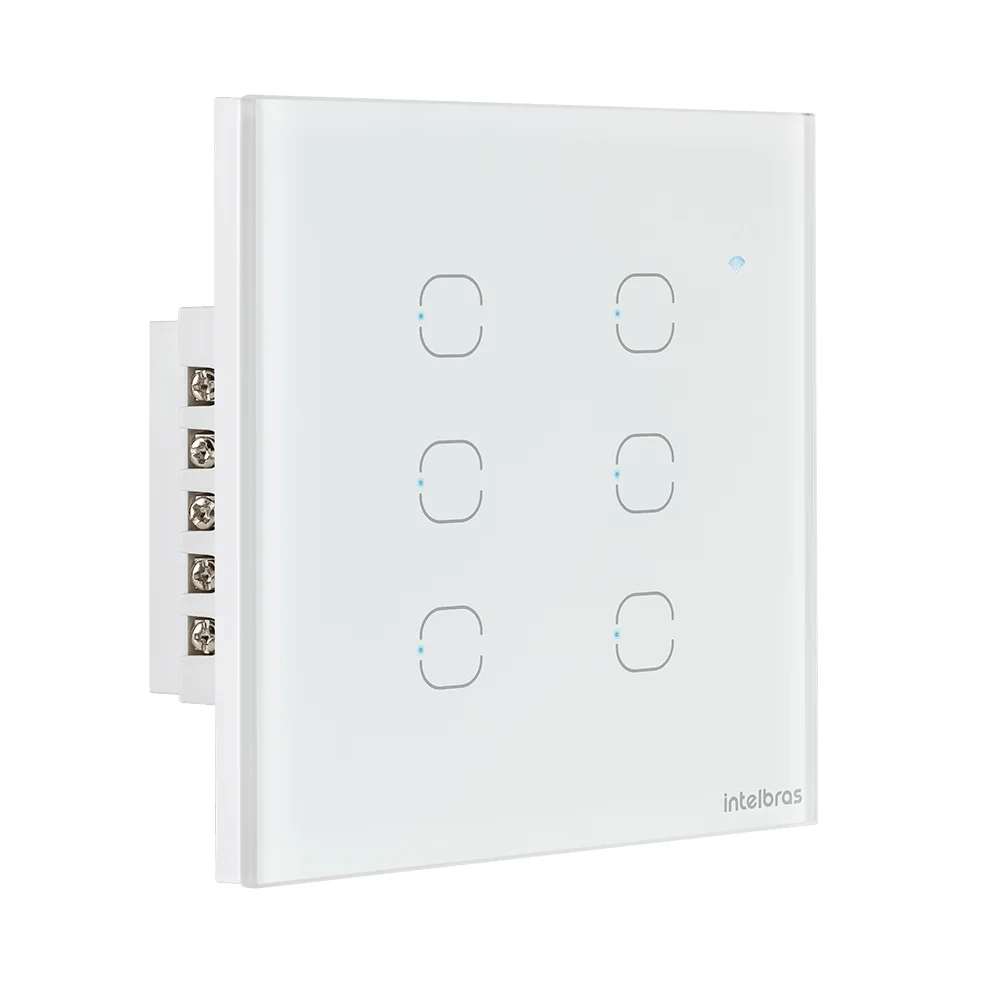 Interruptor Inteligente Wi-fi Touch 6 Teclas Branco Eiw 1006 Intelbras