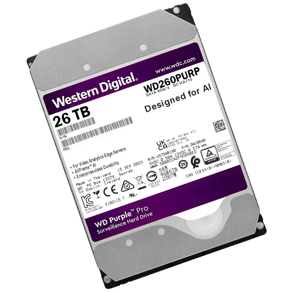 Imagem 3 de 3 do produto Hd WD 26tb Wd Purple Pro 3.5" Sata 3 7200rpm - Wd260purp