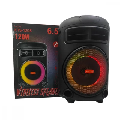 Caixinha De Som Bluetooth LED RGB Usb Cartão Tf Alta Qualidade 120w Entrada P10 Altomex Kts-1205