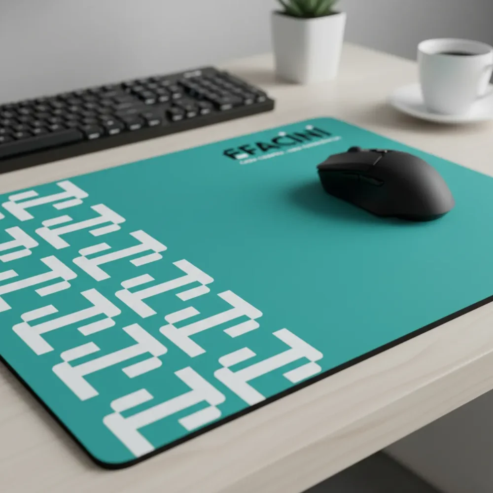Imagem 2 de 5 do produto Mouse Pad Tech Series Efacini Base Emborrachada 220×180mm Azul Turquesa