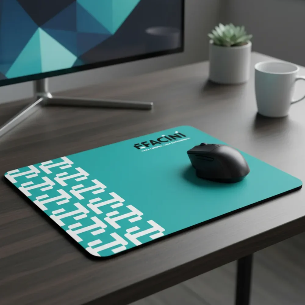Imagem 3 de 5 do produto Mouse Pad Tech Series Efacini Base Emborrachada 220×180mm Azul Turquesa
